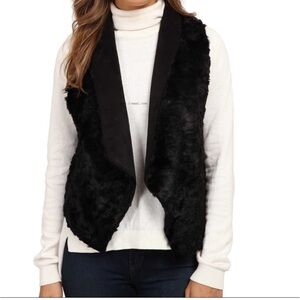 TART Black Faux Fur Vest NWT